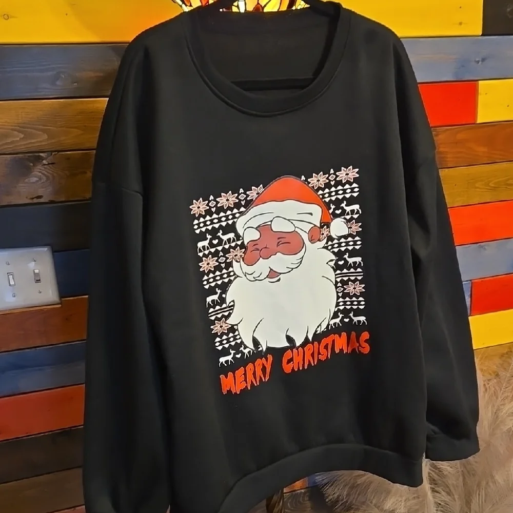 Black Merry Christmas Sweater - Picture 1 of 4